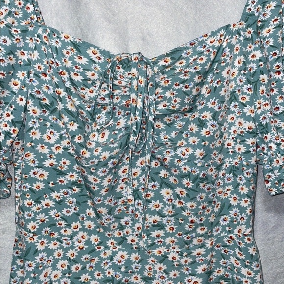SHEIN Puff Sleeve Ruched Front Floral Dress X-Small - Picture 7 of 15